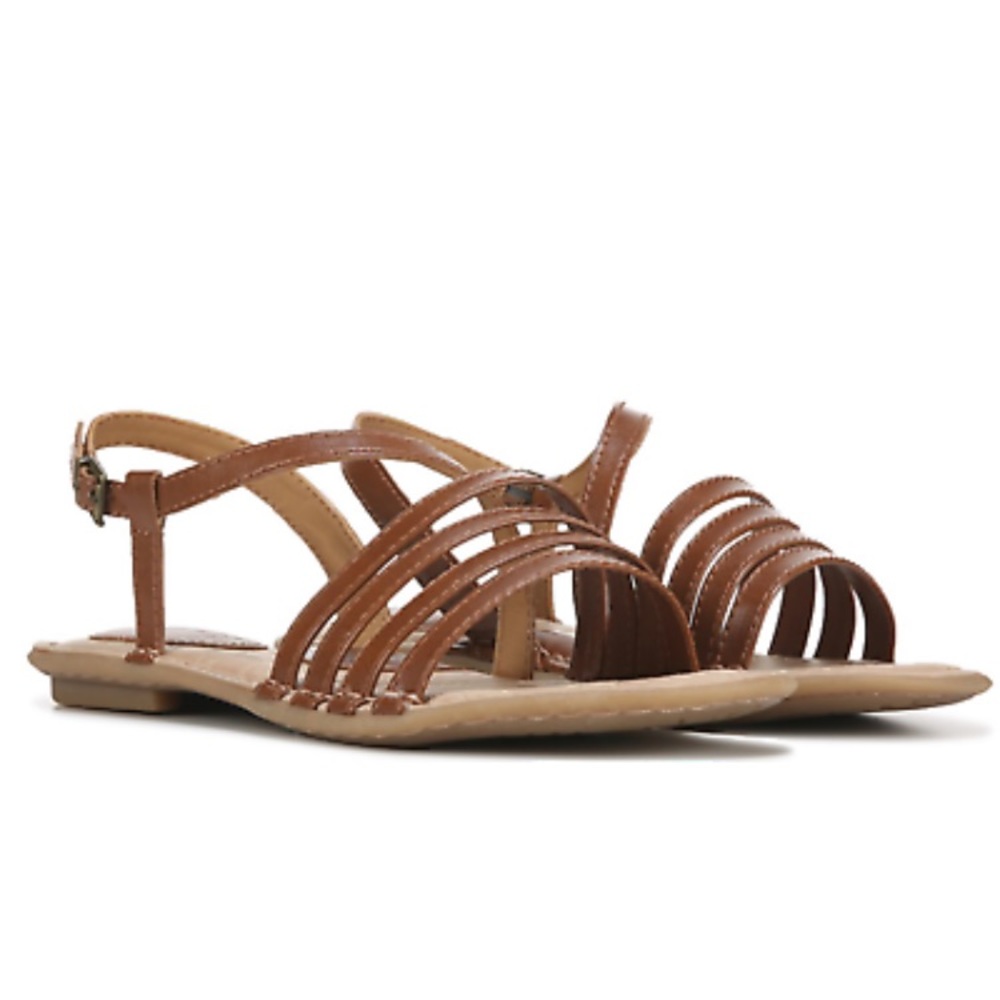 boc Brown Strappy Flat Sandals